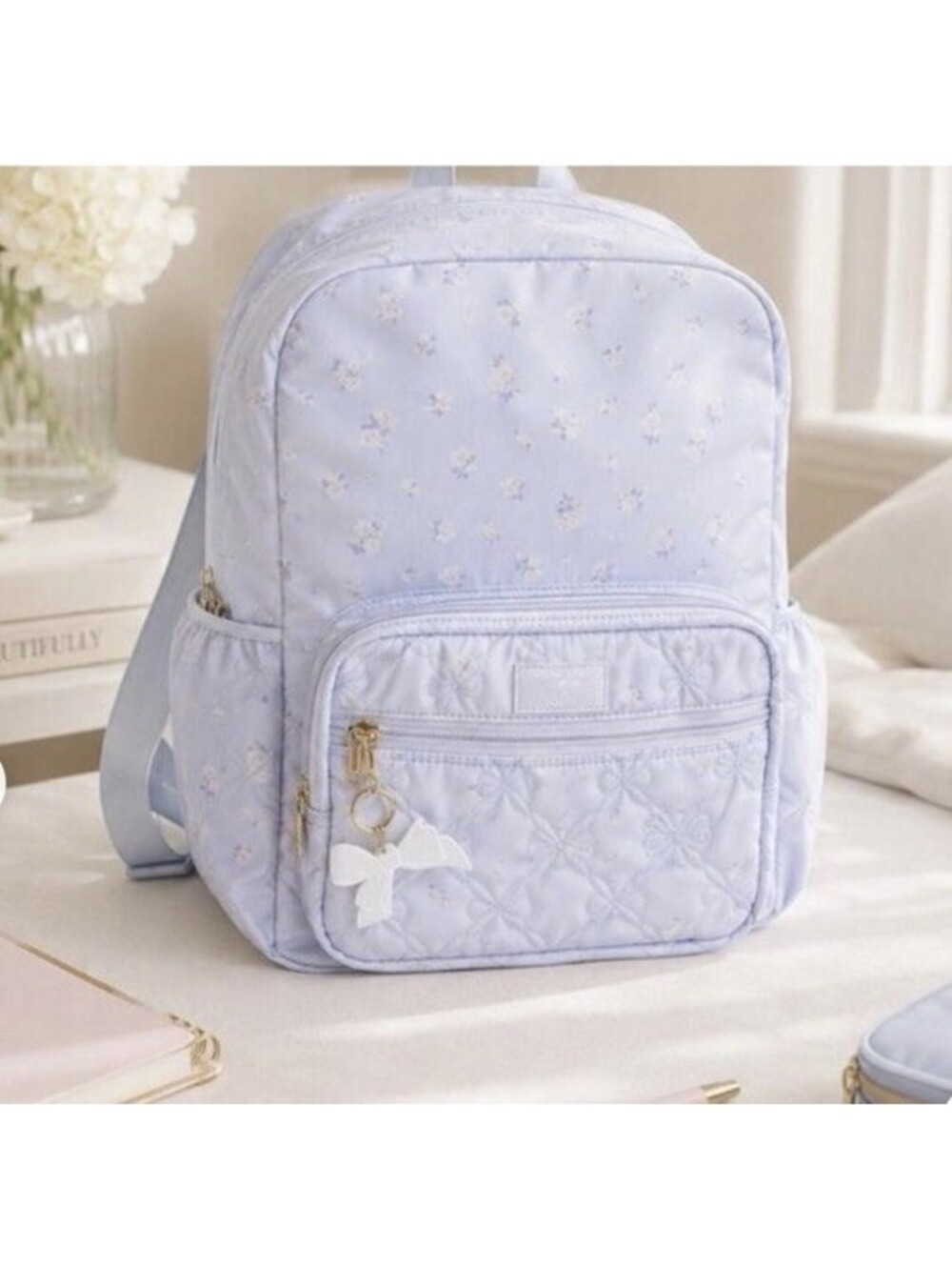 Yoobi LoveShackFancy x Target Everblooming Rosettes Ditsy Backpack Blue Large